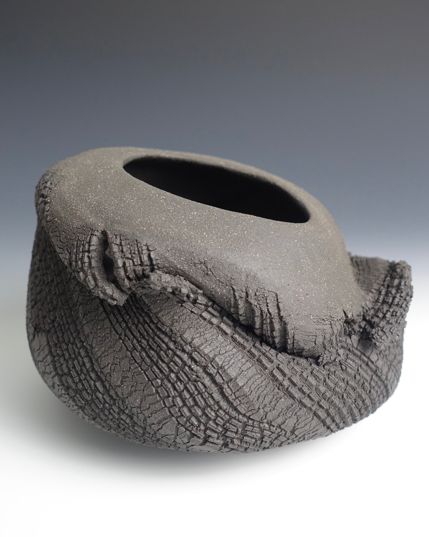 crackled crushed vase