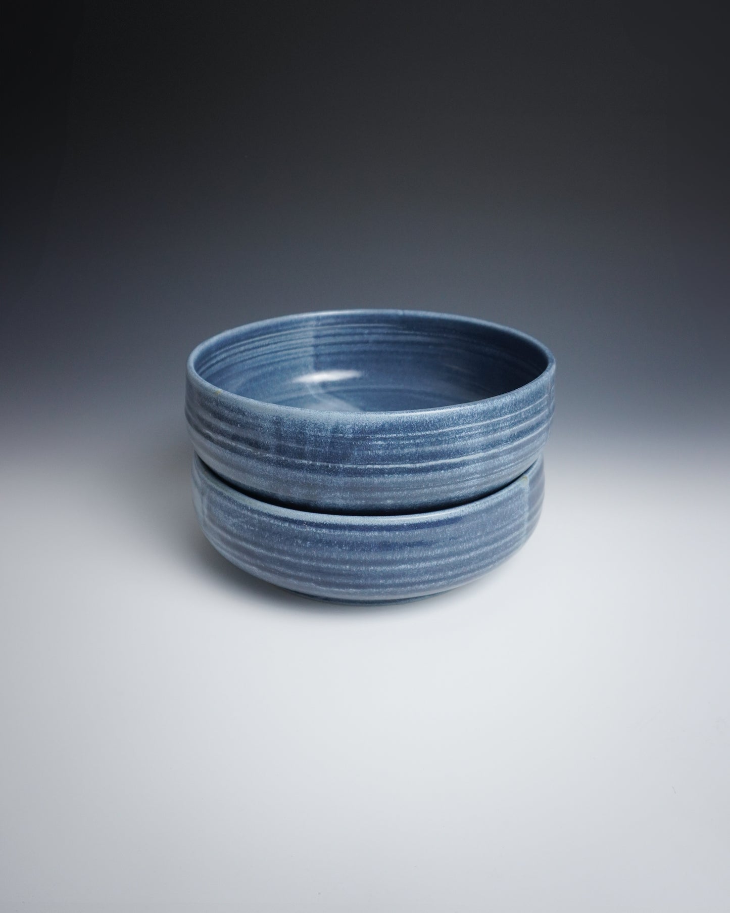 denim blue tall walled pasta bowls