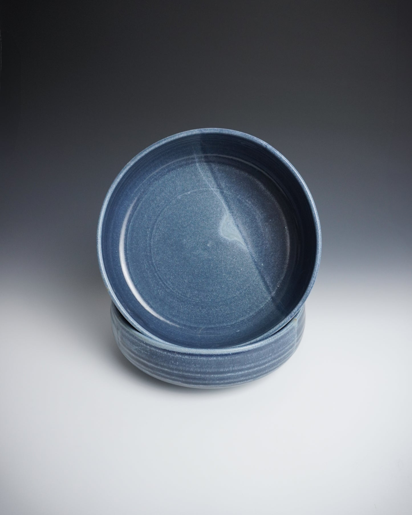 denim blue tall walled pasta bowls