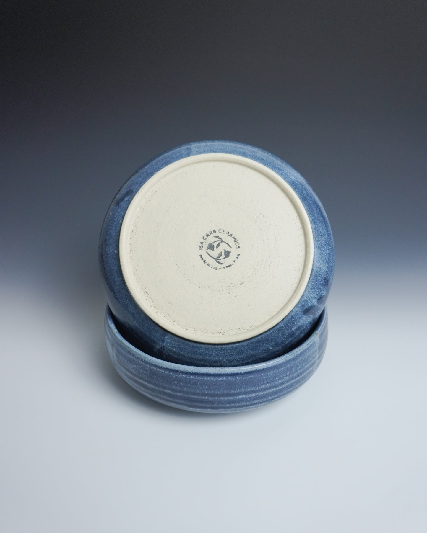 denim blue tall walled pasta bowls