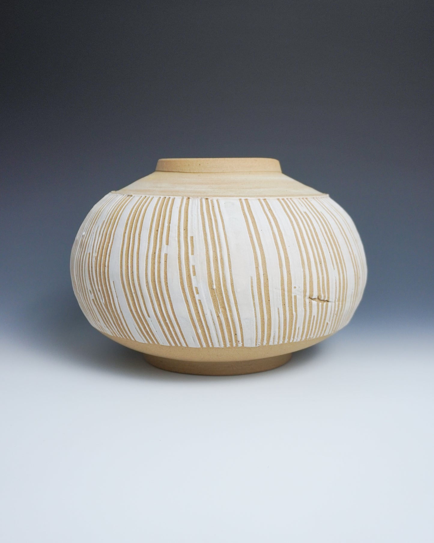 blonde striped vase