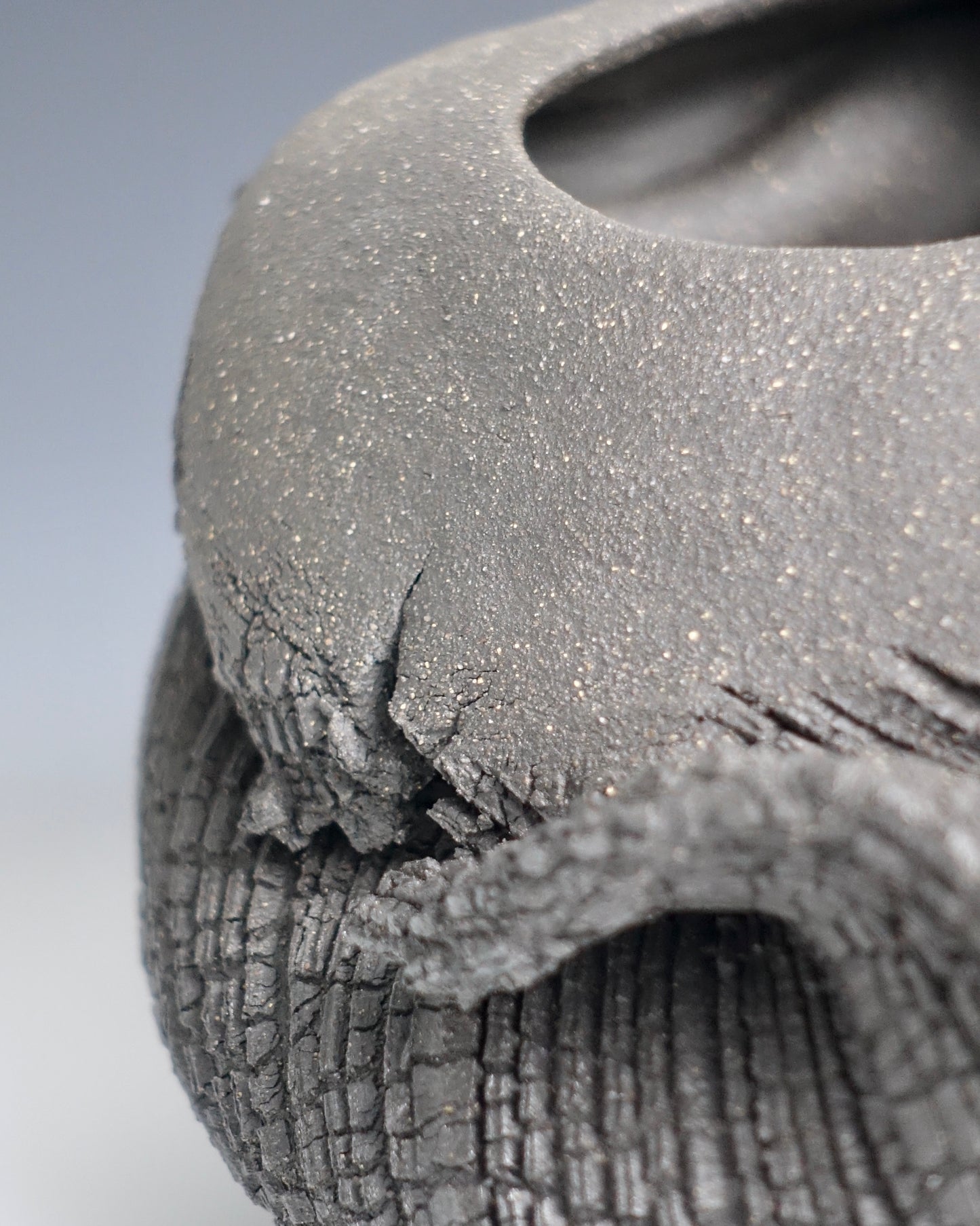 crackled crushed vase