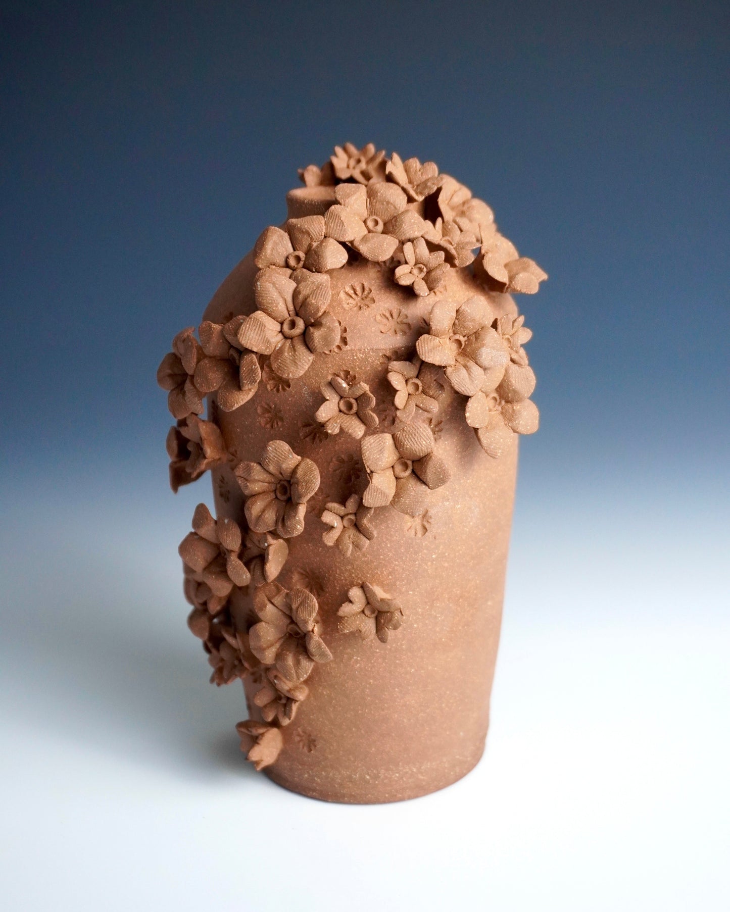 Floral Red Stoneware Vase
