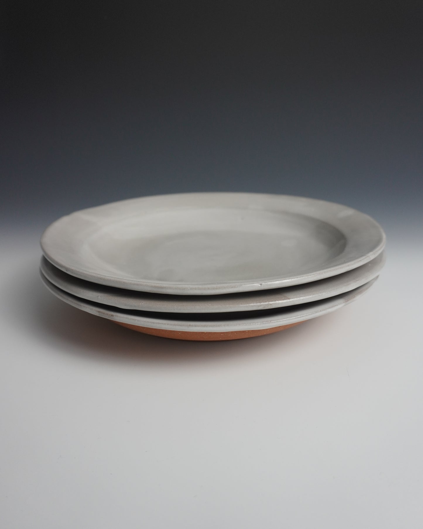 shallow white glazed pasta bowl