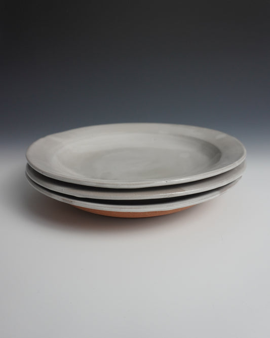 shallow white glazed pasta bowl