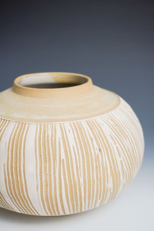 blonde striped vase