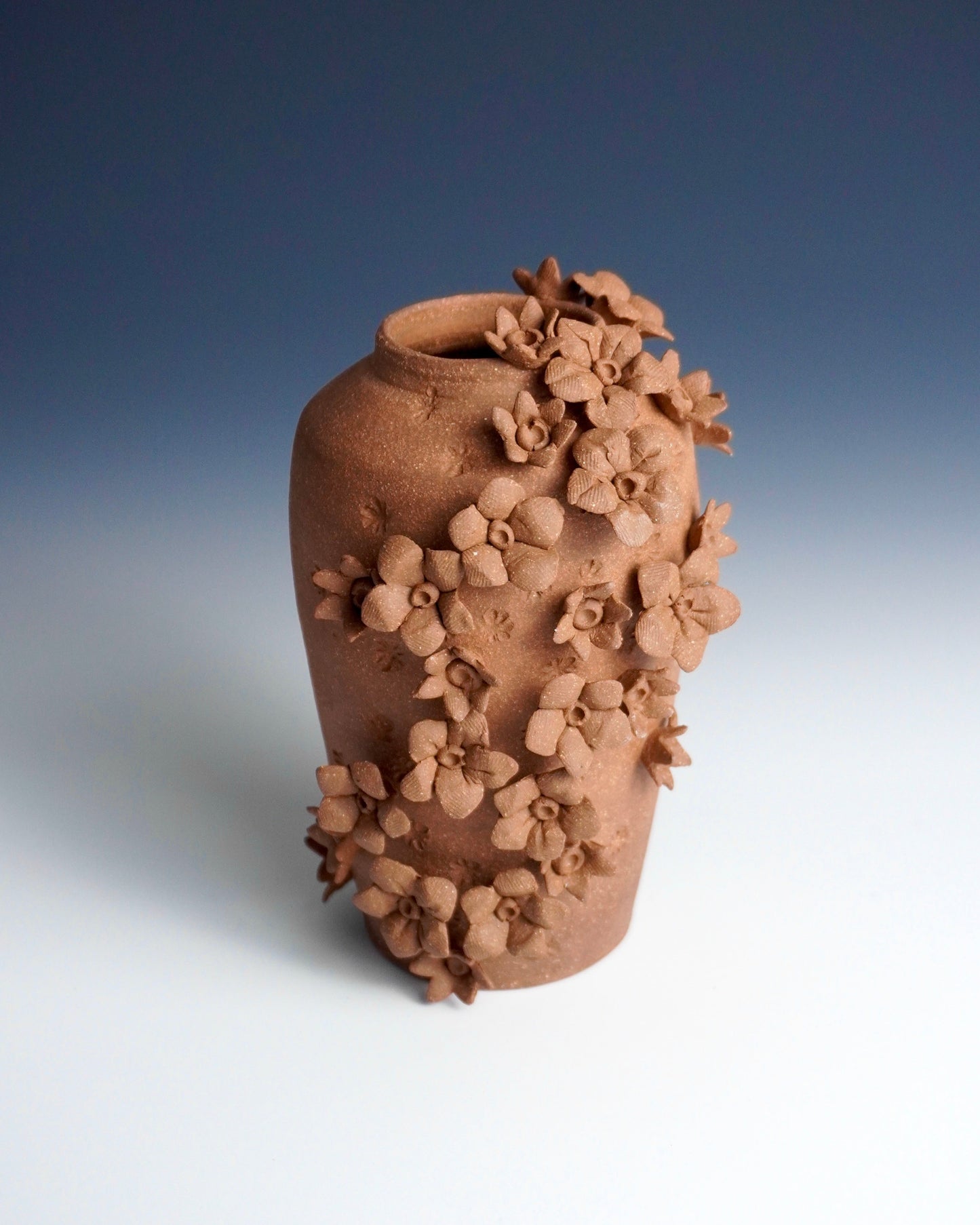 Floral Red Stoneware Vase #2
