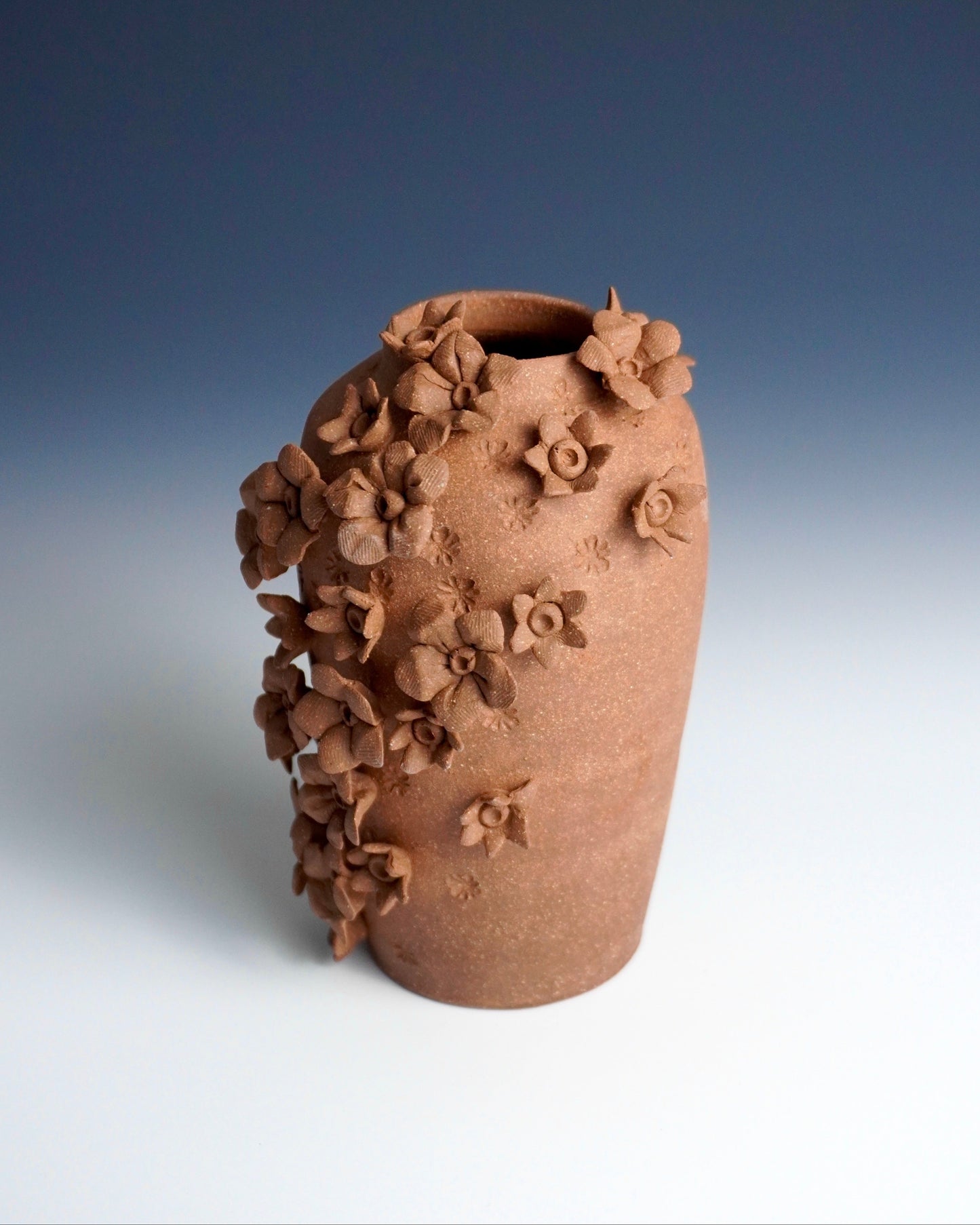 Floral Red Stoneware Vase #2
